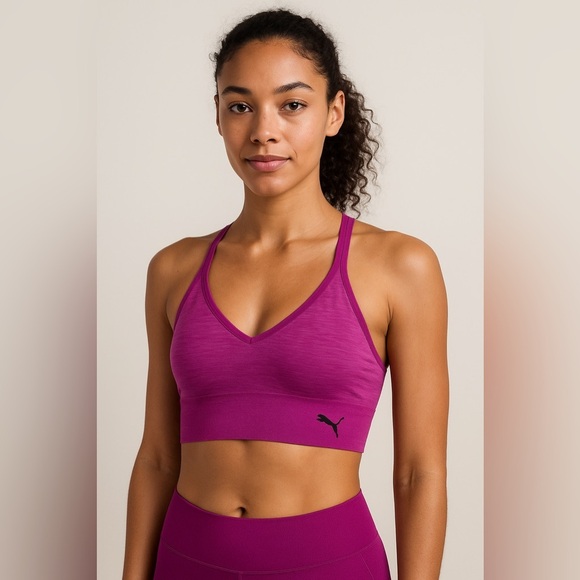 Puma Purple Sports Bra Women’s XS/S Crisscross Back Seamless - Picture 1 of 4